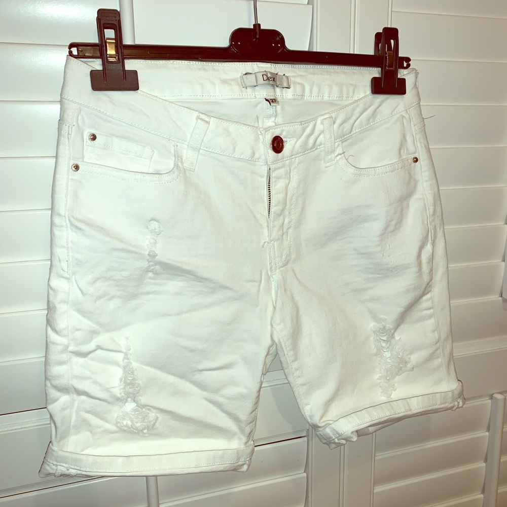 White jean shorts